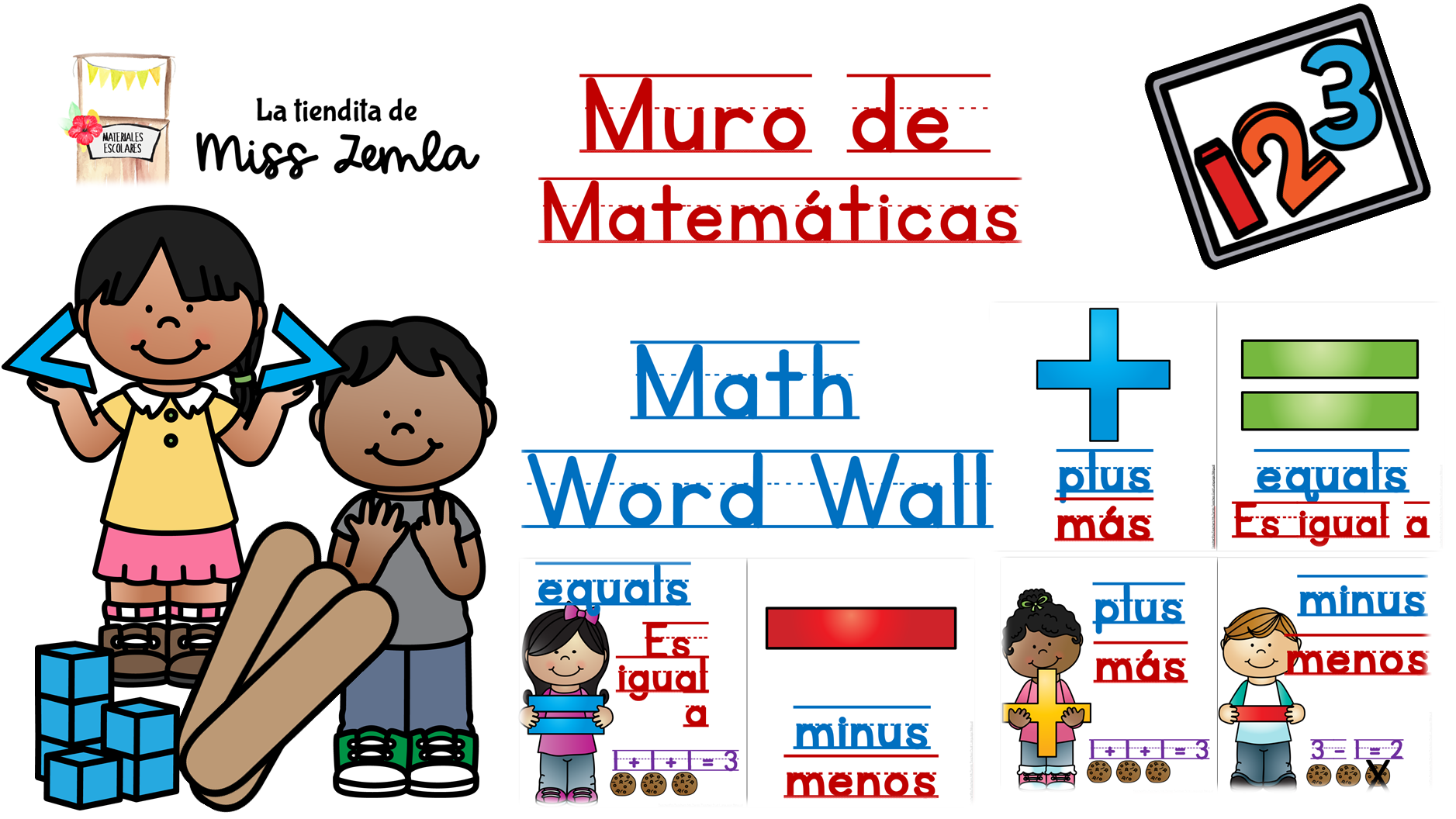 K-1 Muro de palabras de Matematicas, Math word wall – La Escuelita de Miss  Zemla